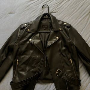 Black Faux Biker Jacket